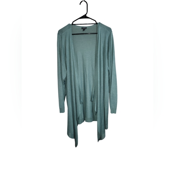 TORRID Cardigan  Tissue Weight Drape Open Front Cardi Size 24 Dark Forest Green - Picture 6 of 11